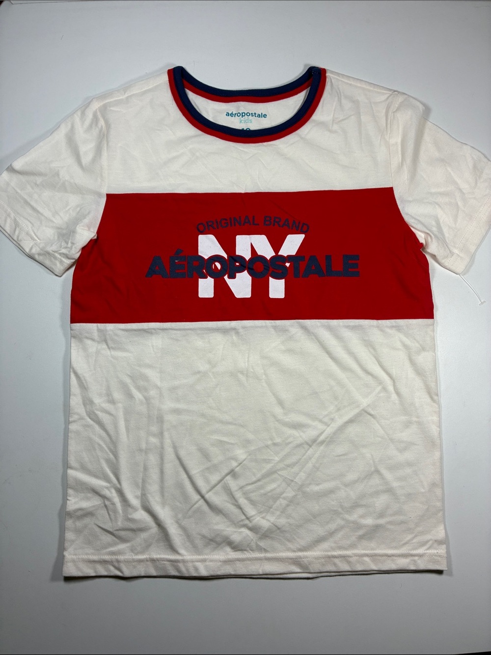 NWOT Aeropostale Kids White Red & Navy NY Graphic Tee, size 10